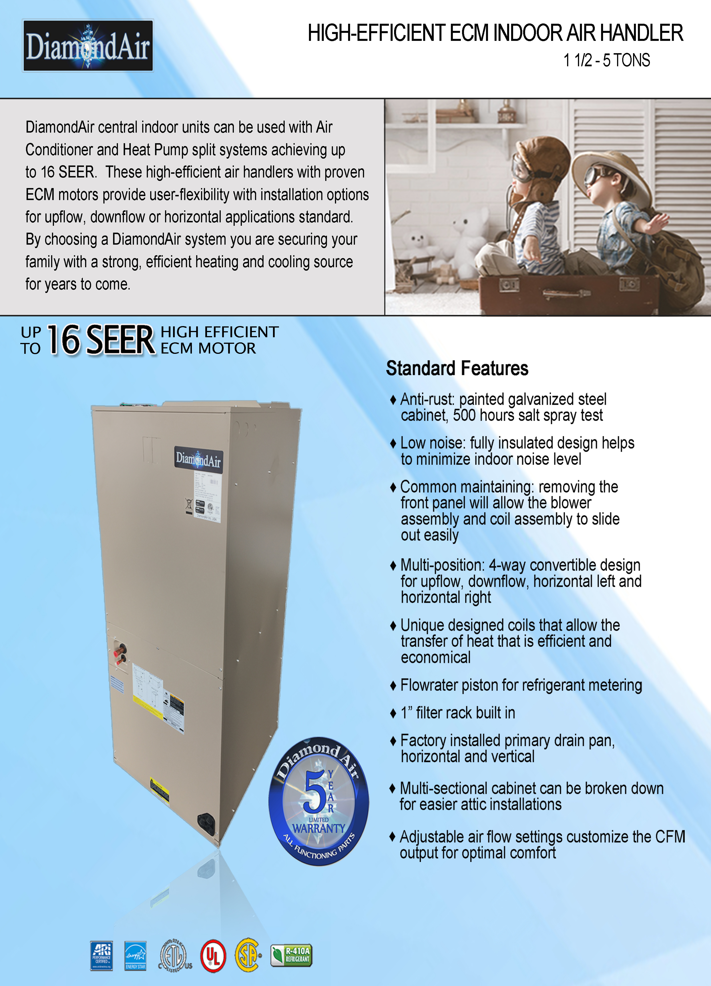 4 Ton DiamondAir Electric Furnace, D1548HAEAL (CLOSEOUT SPECIAL)(F)